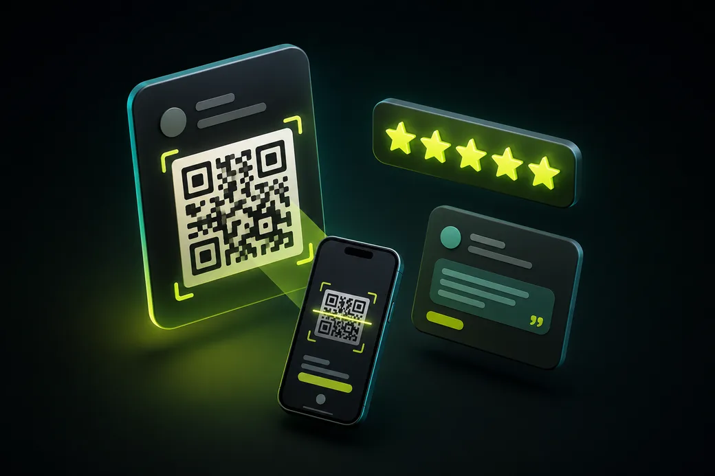 Google review kit with QR code and message templates