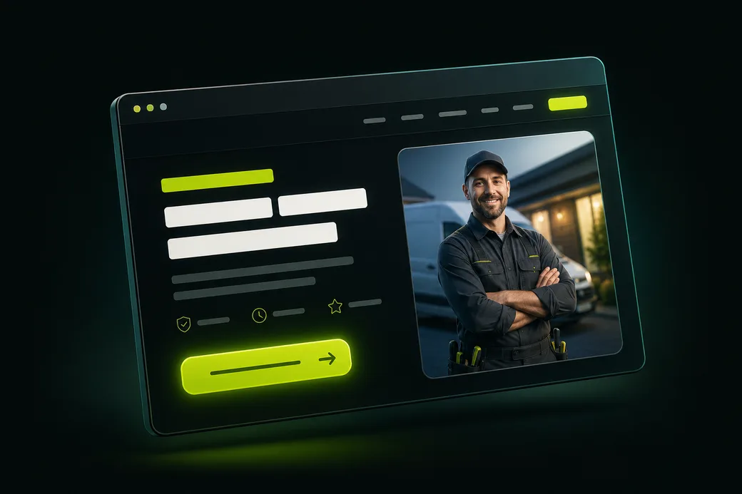 A bold website hero section with a call-to-action button